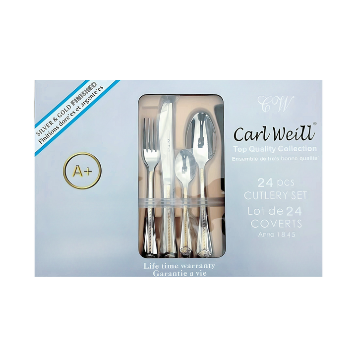 Versilion Gold 24 Piece Cutlery Set by Carl Weill
