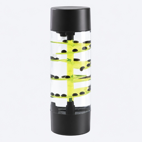 Water Spiral Timer - Calming decoration piece with yellow liquid and black droplets in a sleek design.
