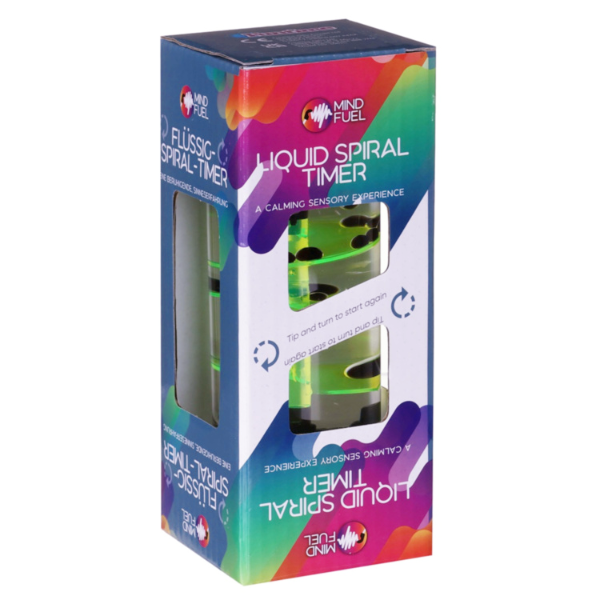 Water Spiral Timer in colorful packaging, designed for a calming sensory experience.