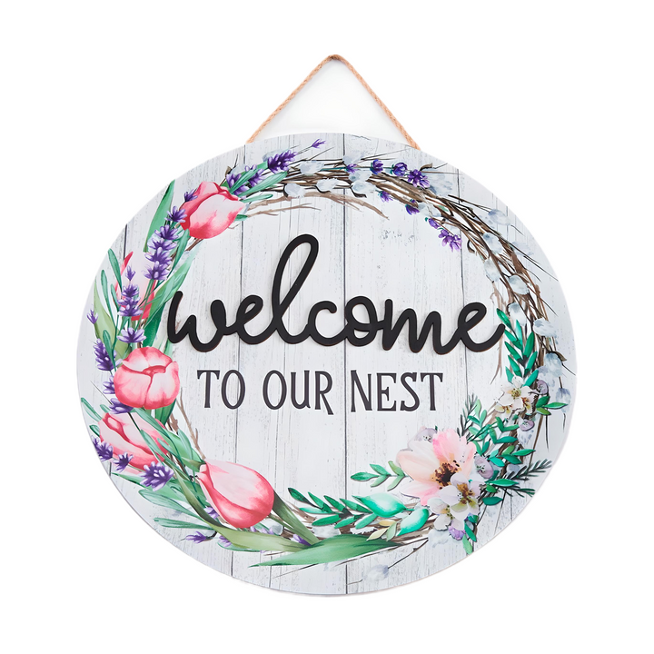 Welcome To Our Nest Door Sign - Everbond Gifts