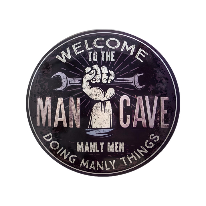 Welcome to the Man Cave Metal Dome Sign