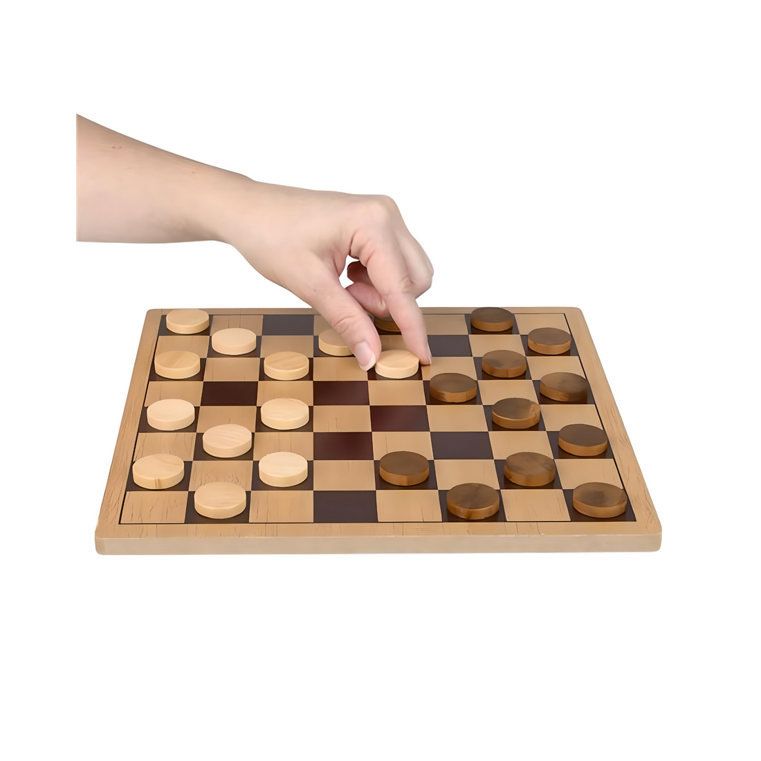 Wooden Checkers - 10"