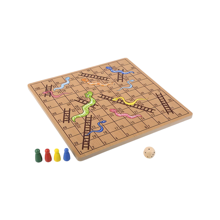 Wooden Snakes And Ladders - 10"