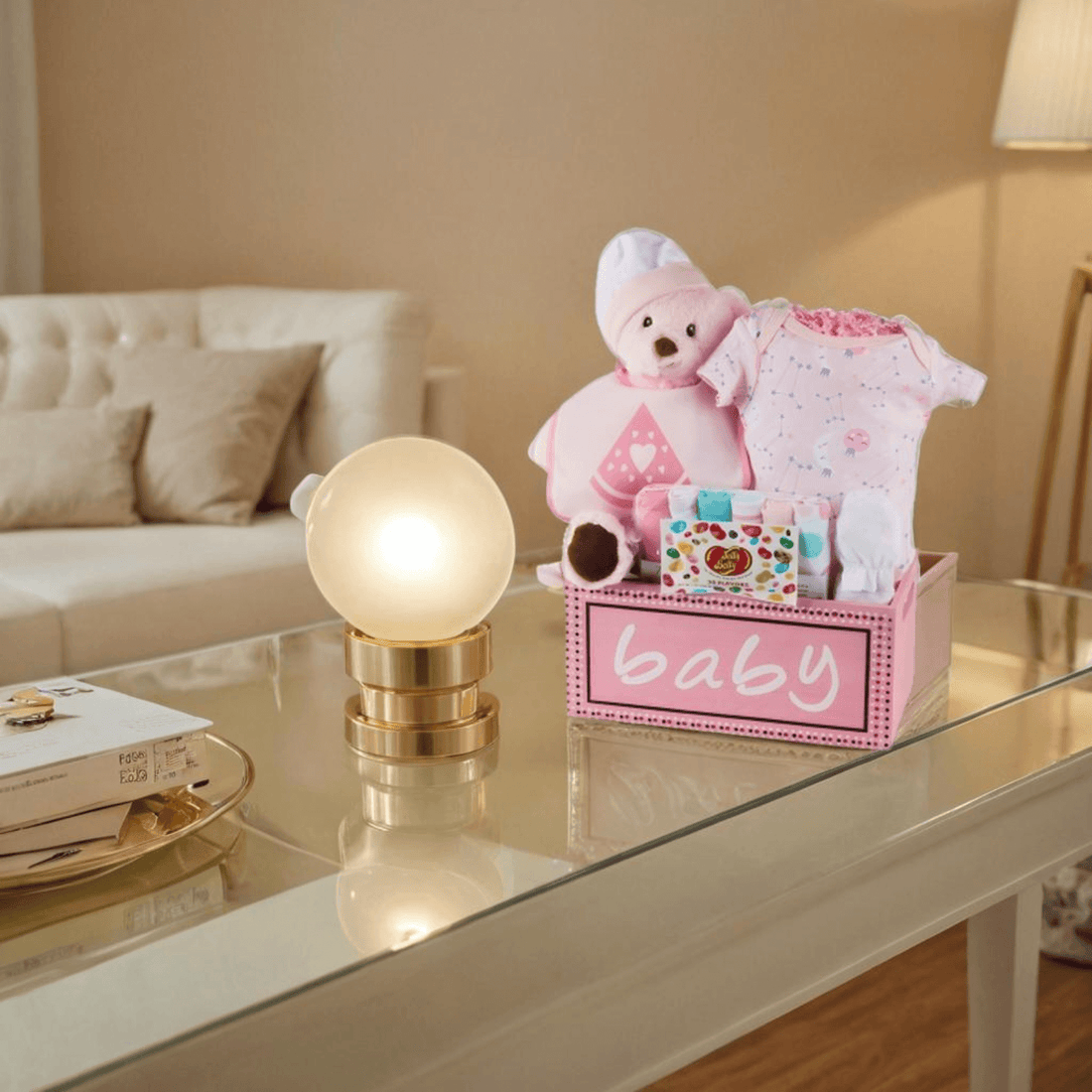Wooden Keepsake Crate for Baby Girls