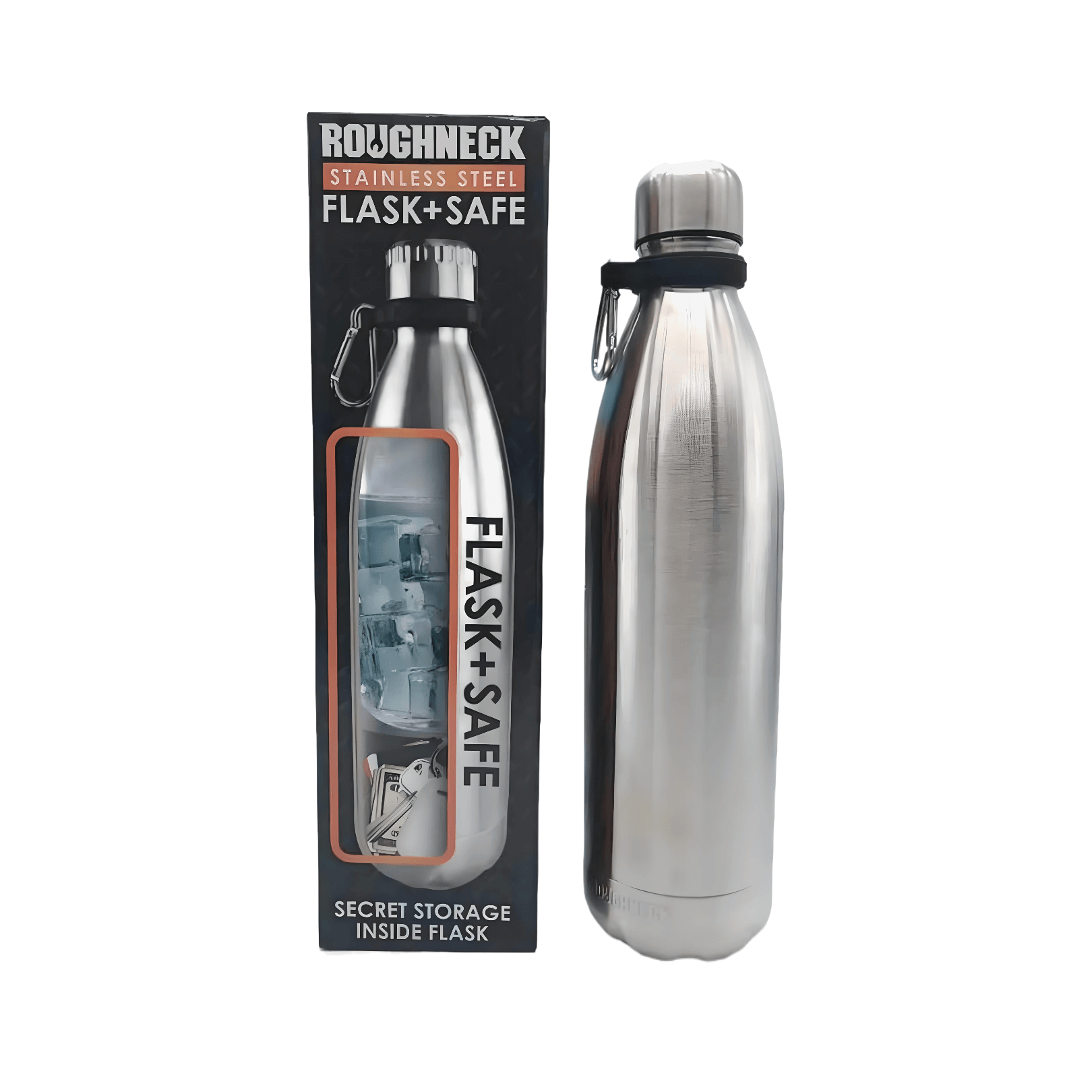 Roughneck Stainless-Steel Flask and Safe - 18 0z