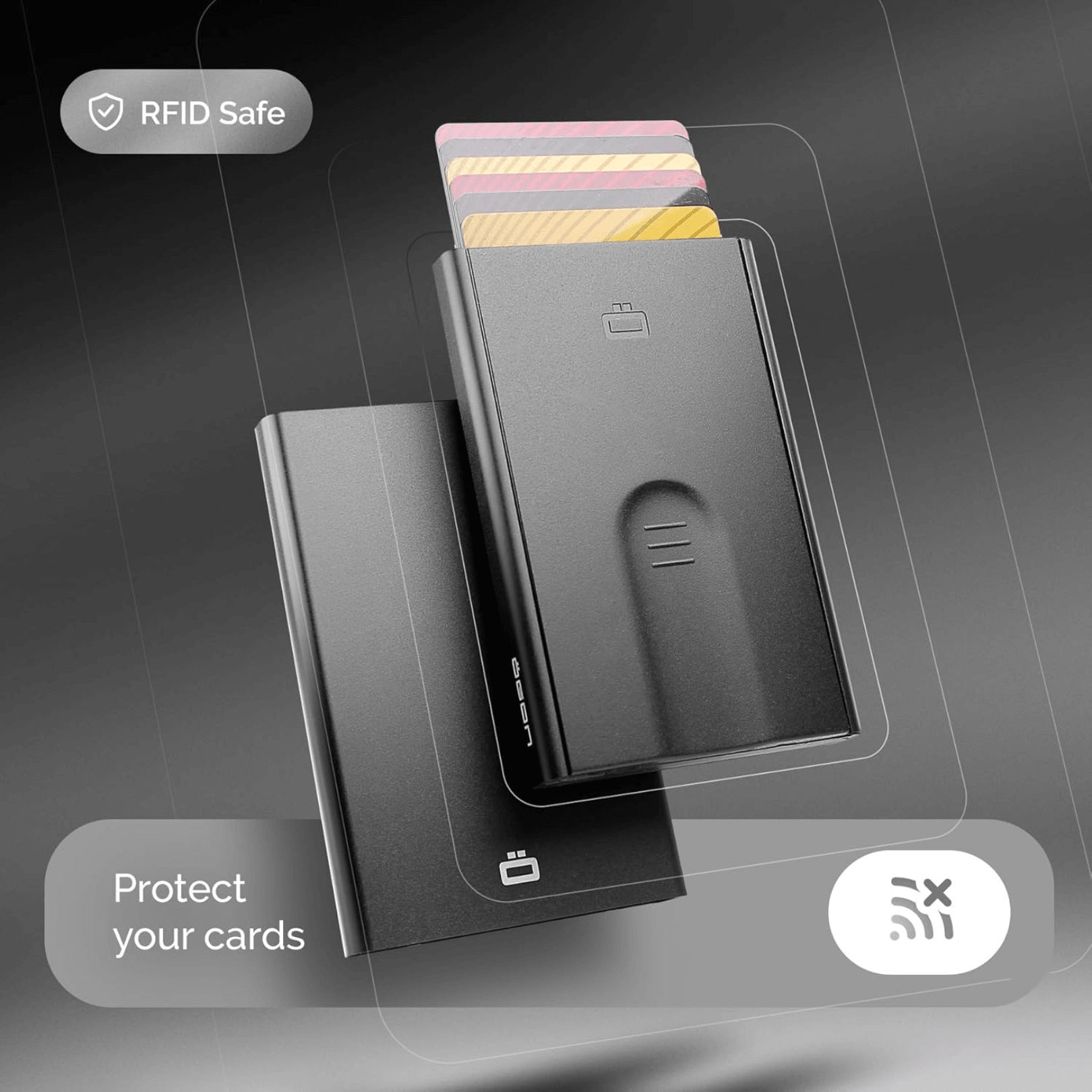 Anti-Theft Backpack and Aluminum Wallet Set featuring RFID safe aluminum wallet to protect your cards.
