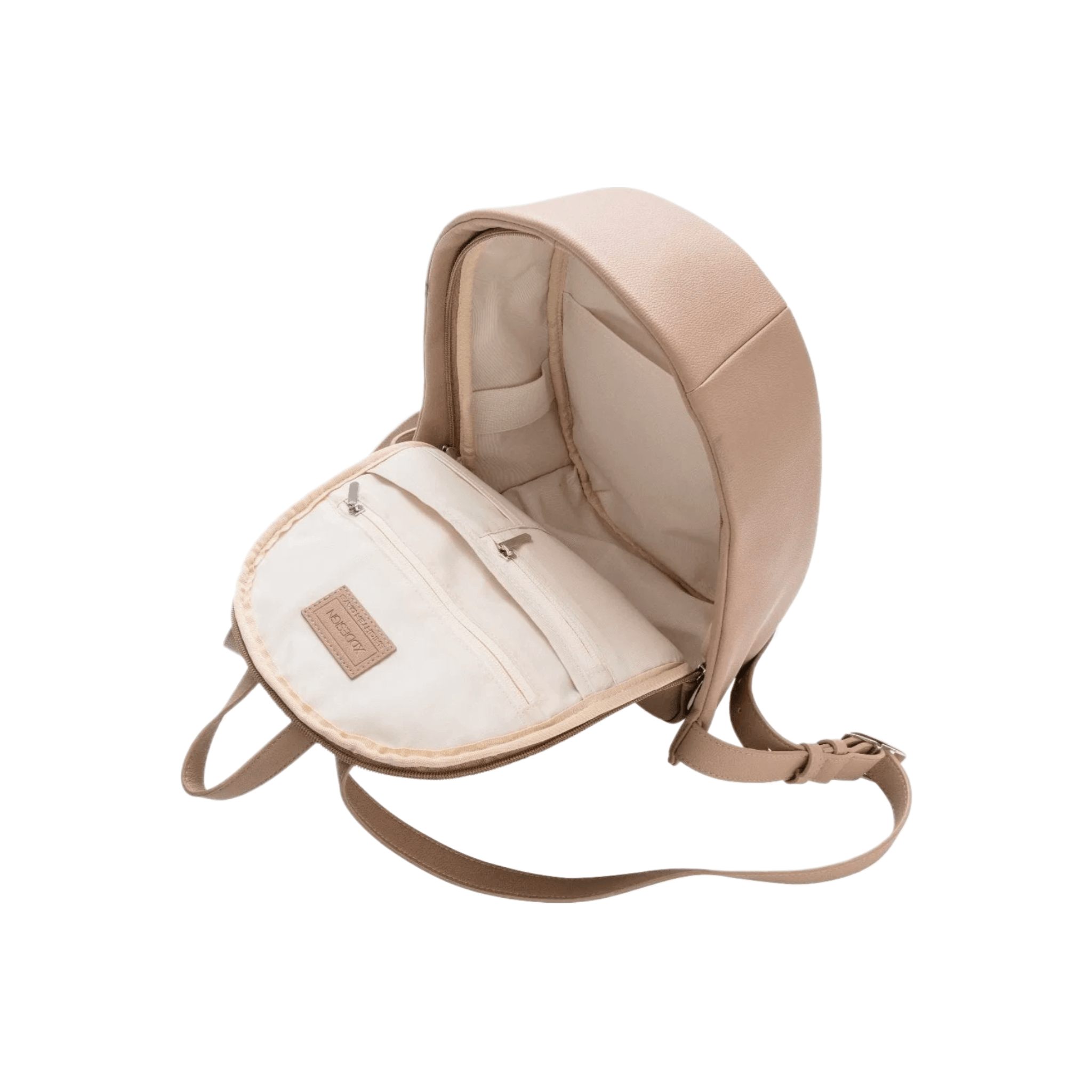 Anti-Theft Backpack and RFID Card Holder showing an open interior with pockets and a stylish design.