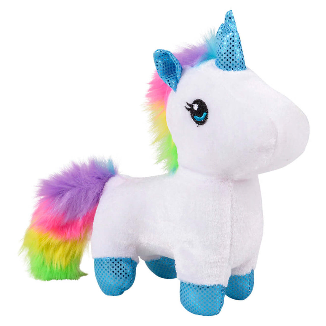 Baby Rainbow Unicorn Plush 5" - Soft Mini Unicorn Toy featuring bright colors and soft material.