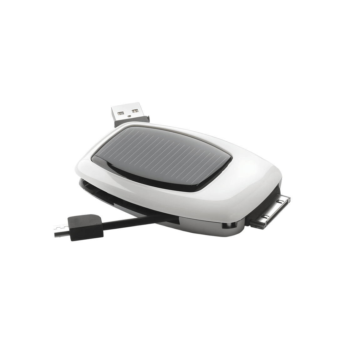 Bat Emergency Solar Charger with integrated solar panel and USB outputs.