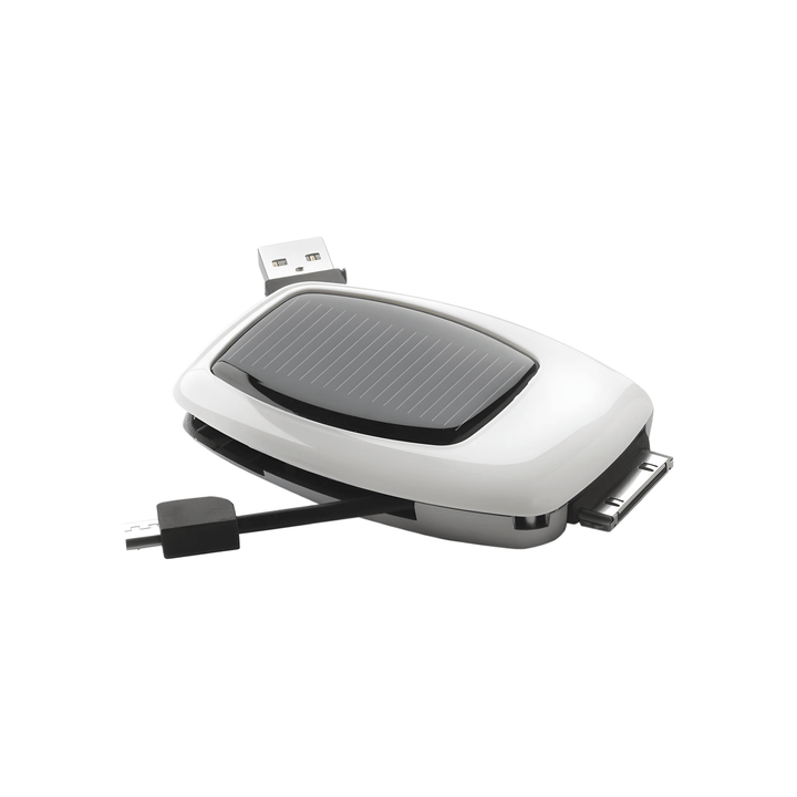 Bat Emergency Solar Charger with integrated solar panel and USB outputs.