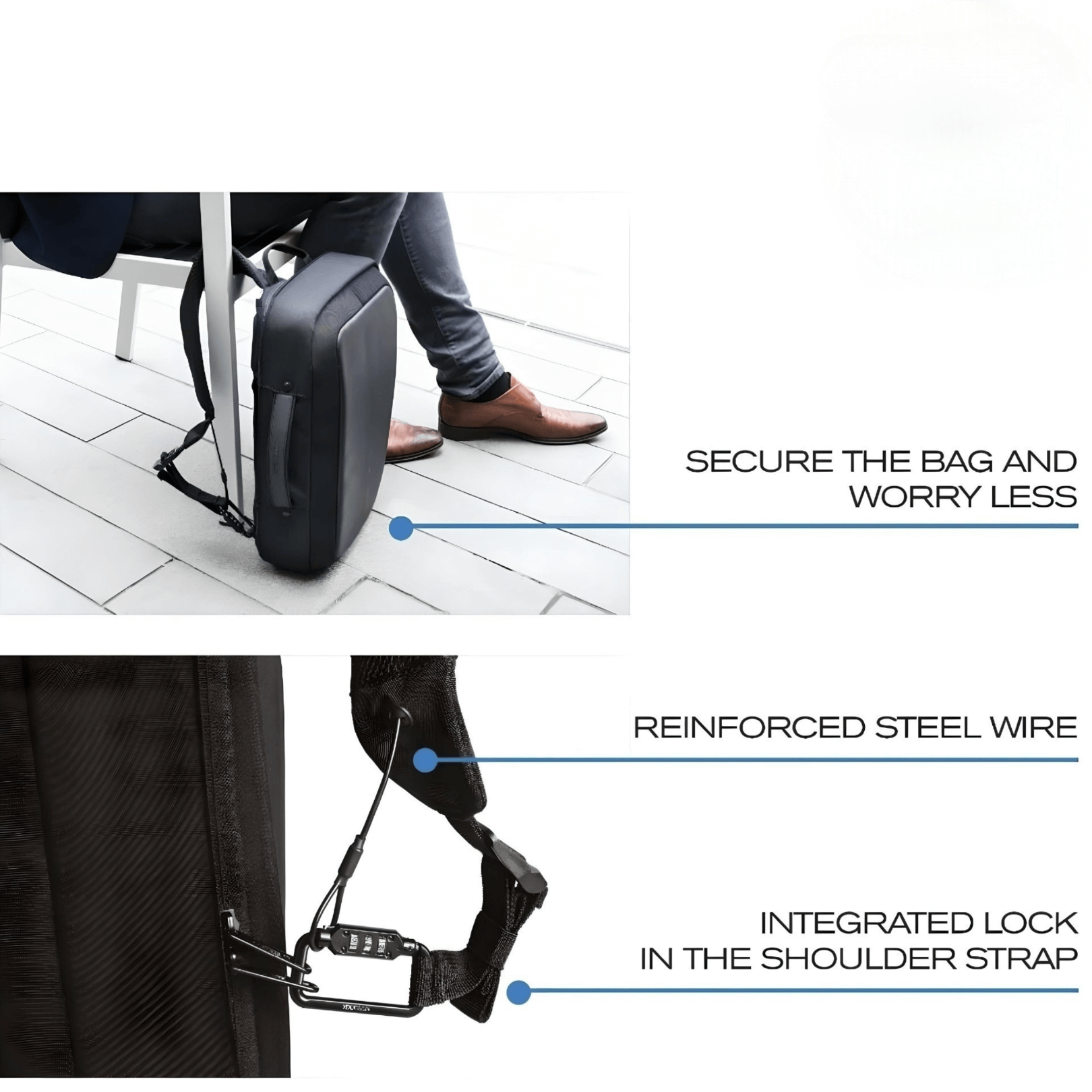 Bobby Bizz 2.0 anti-theft backpack with secure strap system and reinforced locks for added safety.