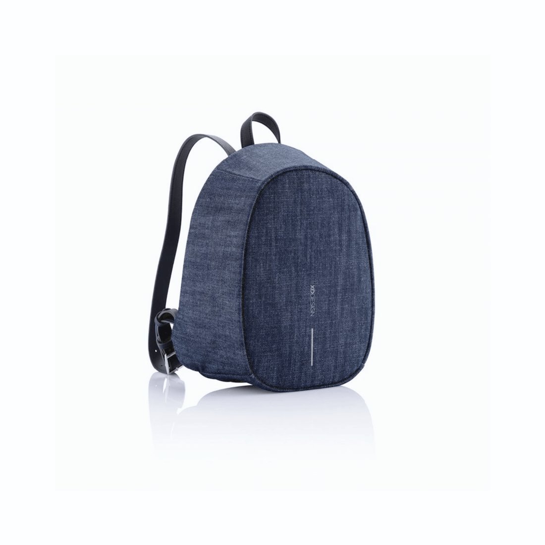 Bobby Elle Anti-Theft Backpack Denim side view showcasing its stylish design and anti-theft features.