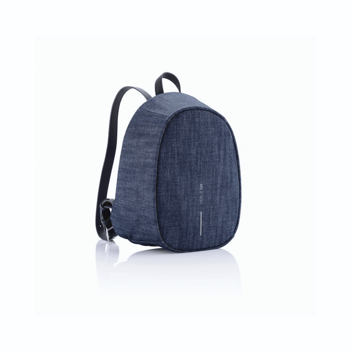 Bobby Elle Anti-Theft Backpack Denim side view showcasing its stylish design and anti-theft features.