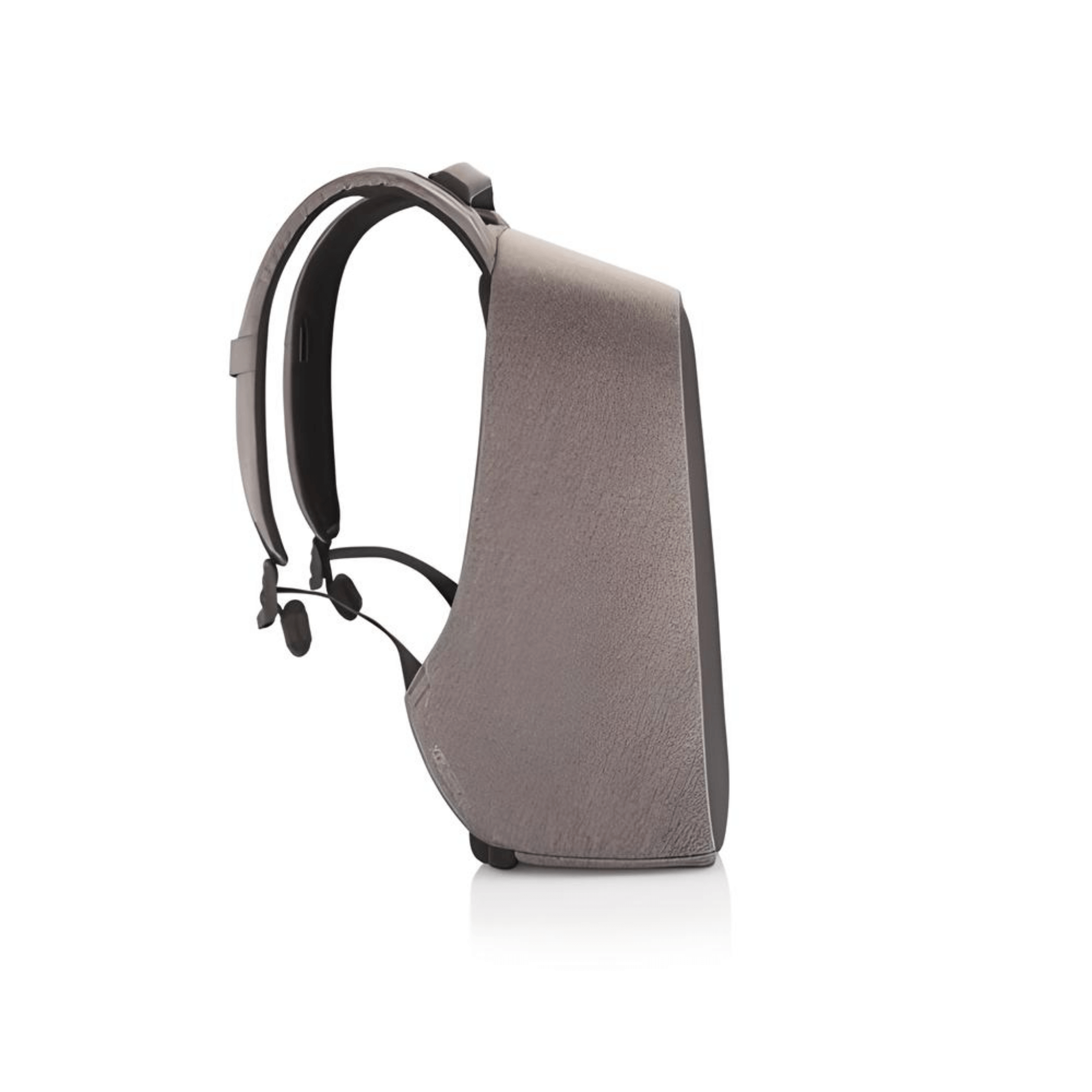 Bobby Hero Regular Anti-Theft Backpack-Grey side view showcasing its sleek design and safety features.