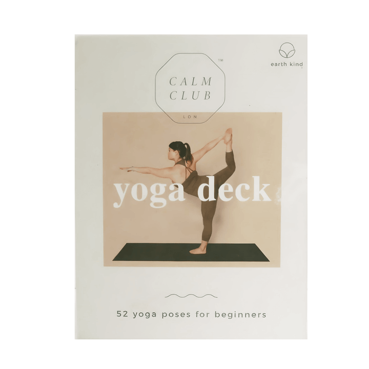 Calm Club Yoga Deck by Luckies featuring illustrated yoga poses for beginners, designed for growth and mindfulness.