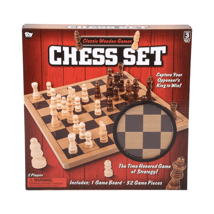 Wooden Chess Set with game board and pieces, ideal for strategy lovers and travel. Perfect for two players.