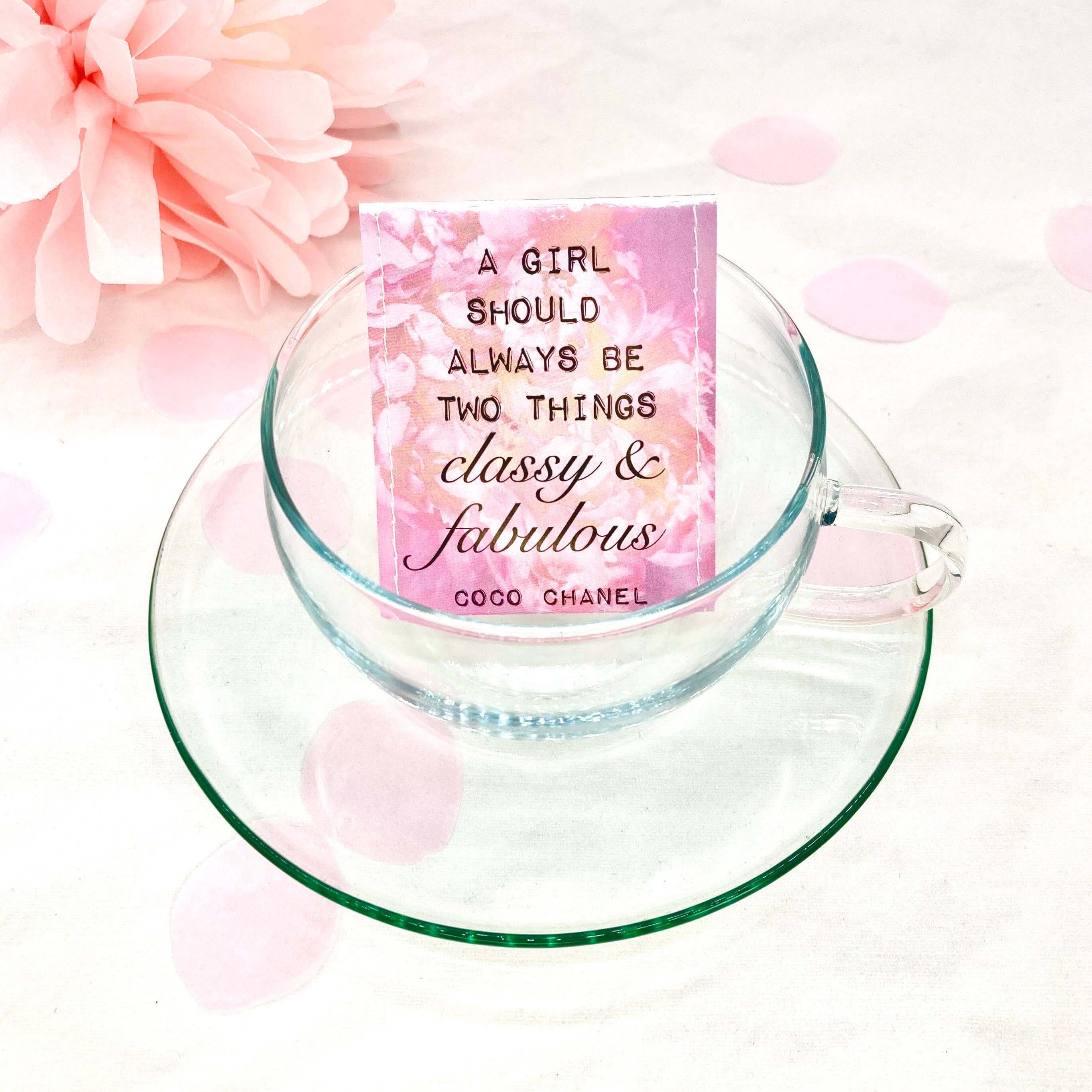 stylish tea gift, luxury tea gift, Coco Chanel tea set