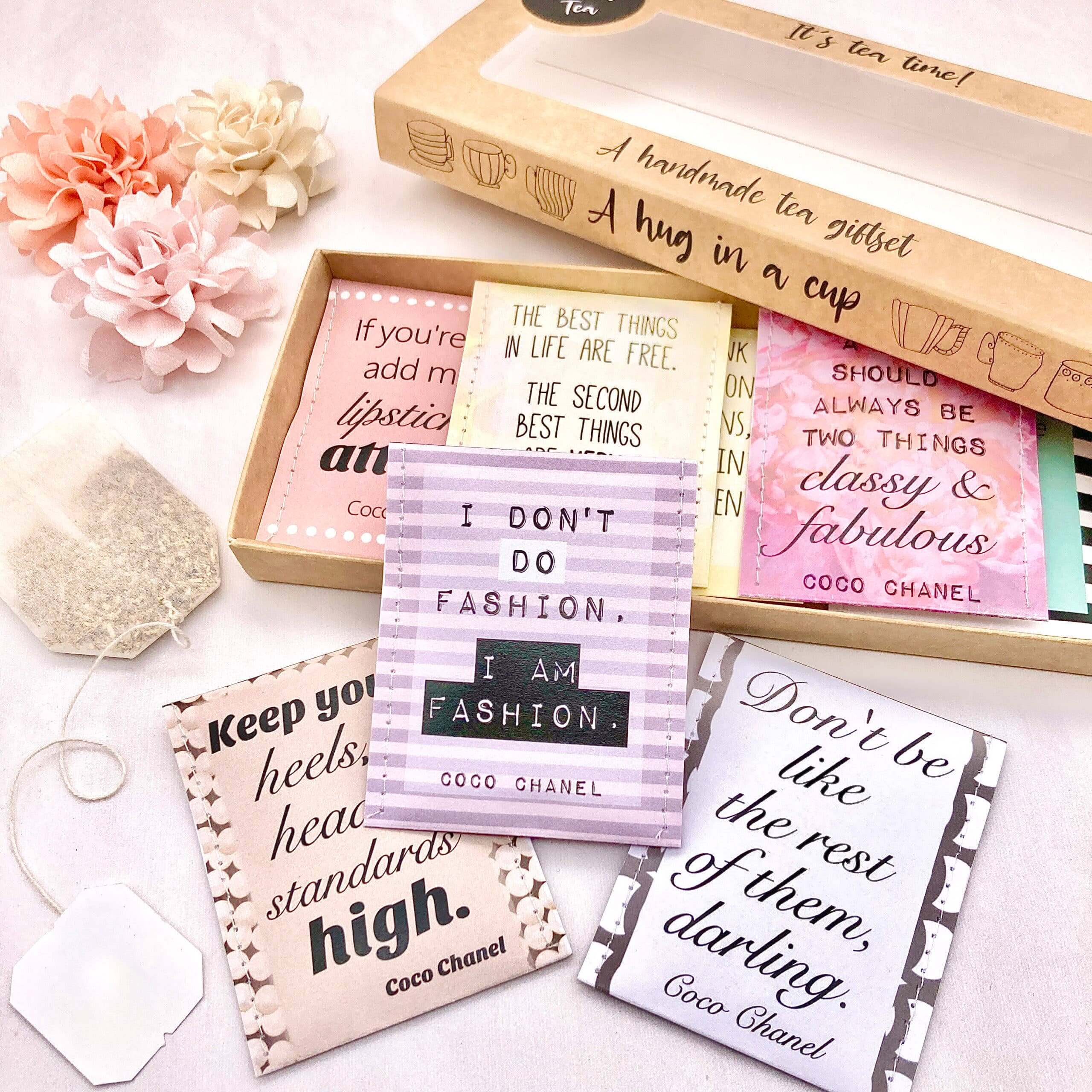 stylish tea gift, luxury tea gift, Coco Chanel tea set