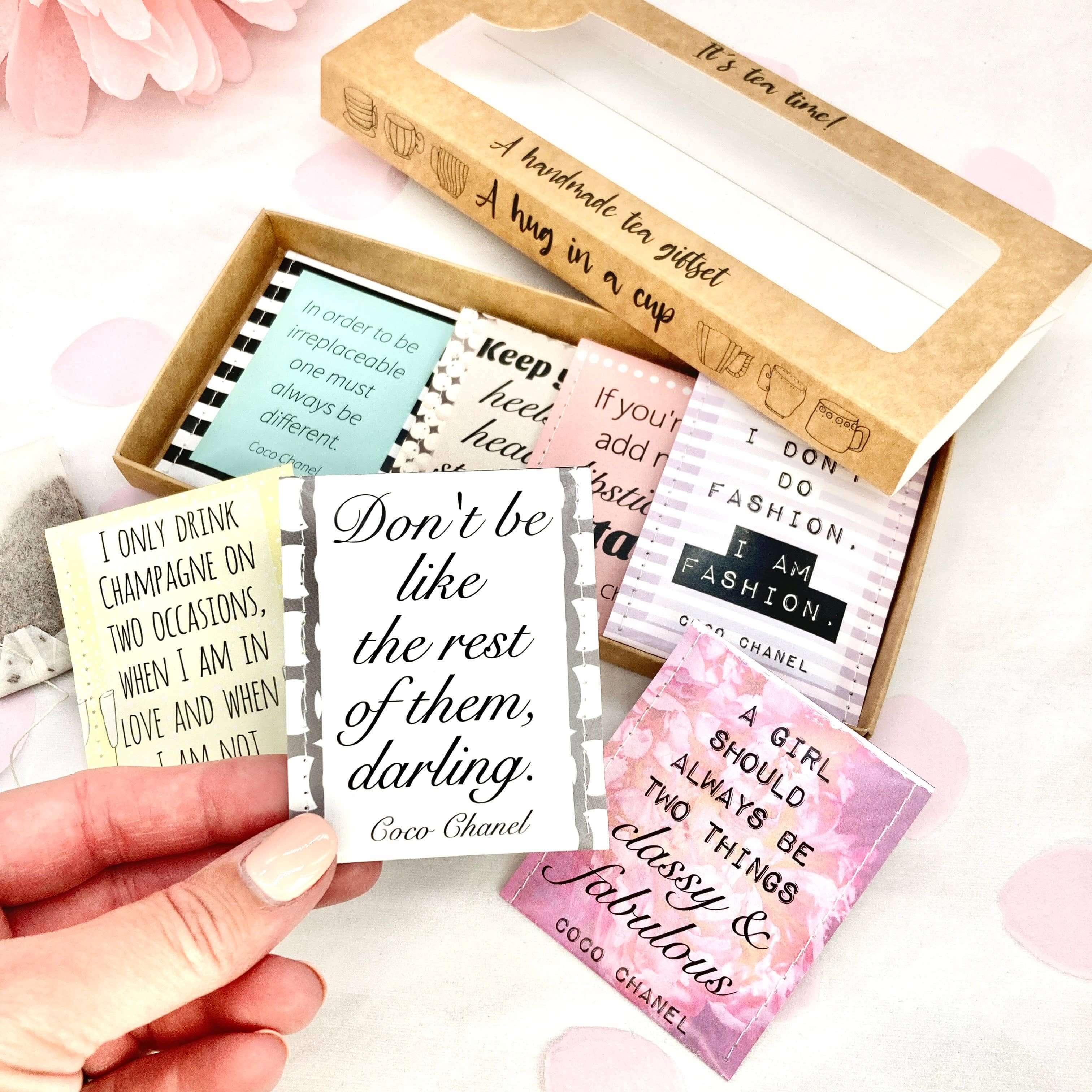 stylish tea gift, luxury tea gift, Coco Chanel tea set