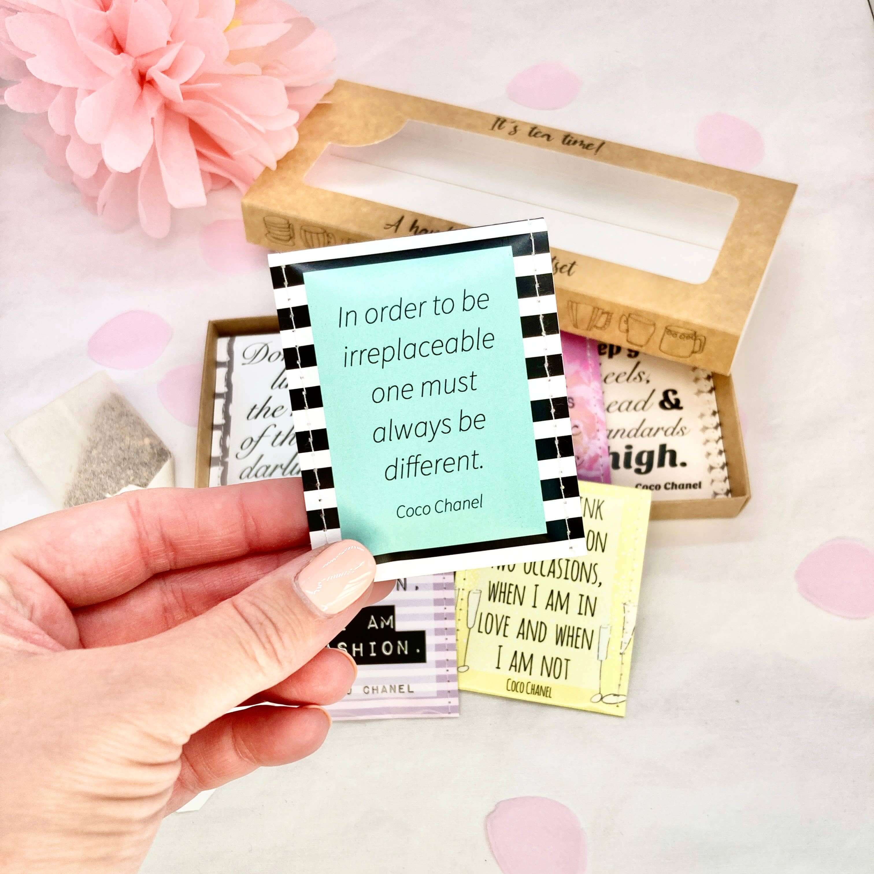 stylish tea gift, luxury tea gift, Coco Chanel tea set