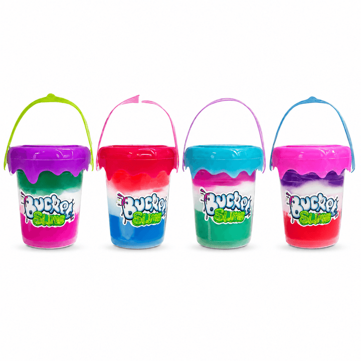 Bubble Mud Slime –  Stretchy Slime Cup for Sensory Play in colorful cups with handles.