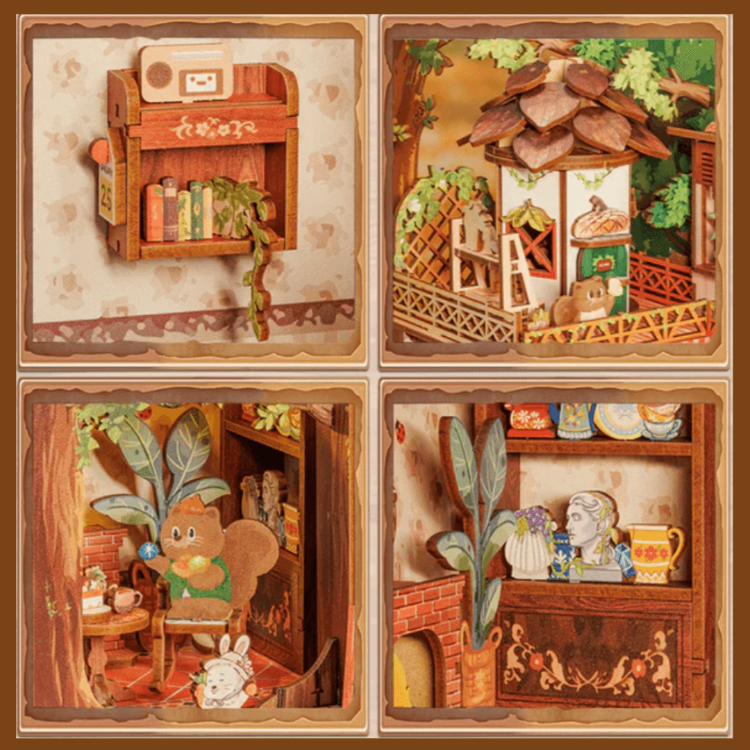 DIY Book Nook Kit - Squirrel Collector