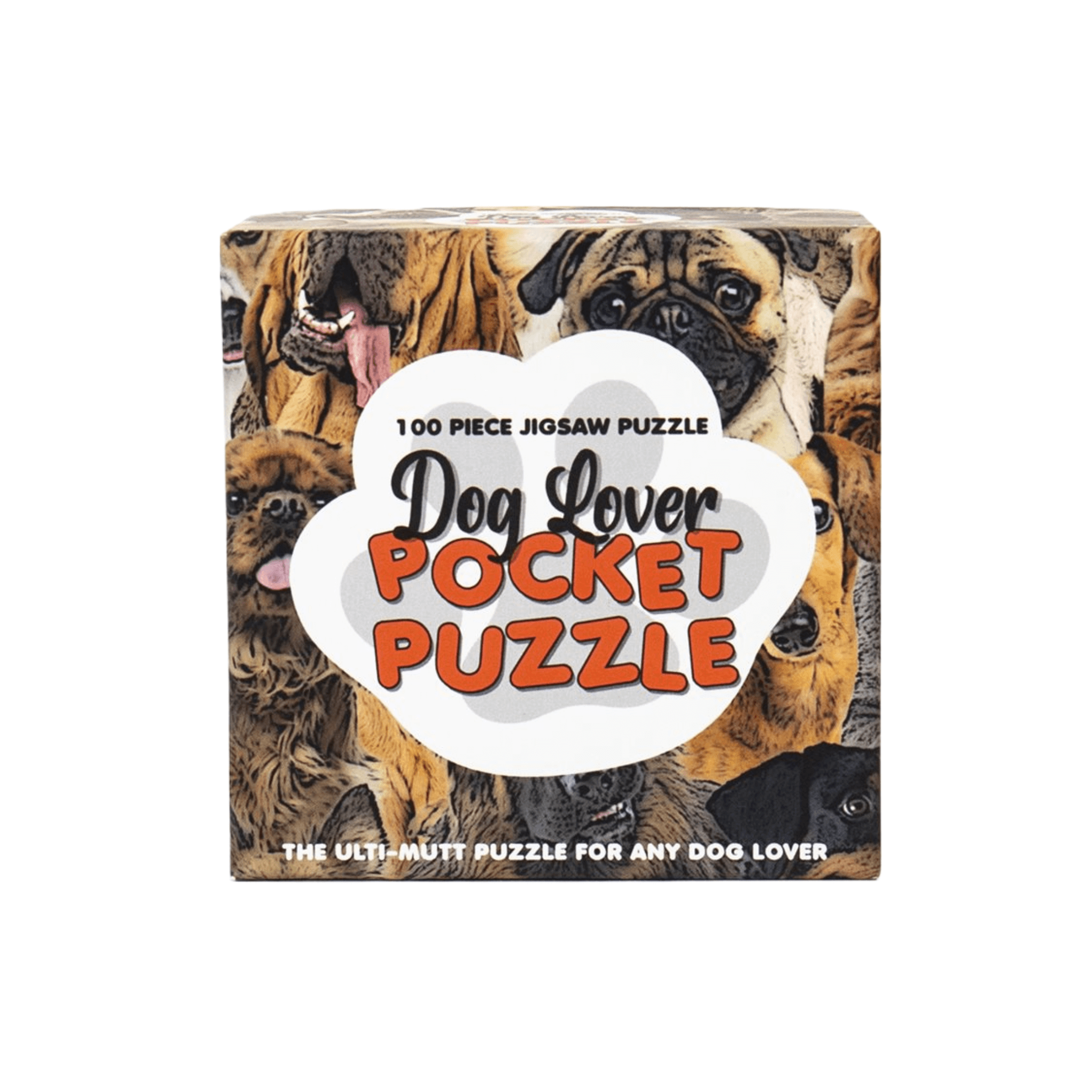 Pocket Puzzles for Dog Lovers - 100 piece jigsaw puzzle box featuring various dog breeds.
