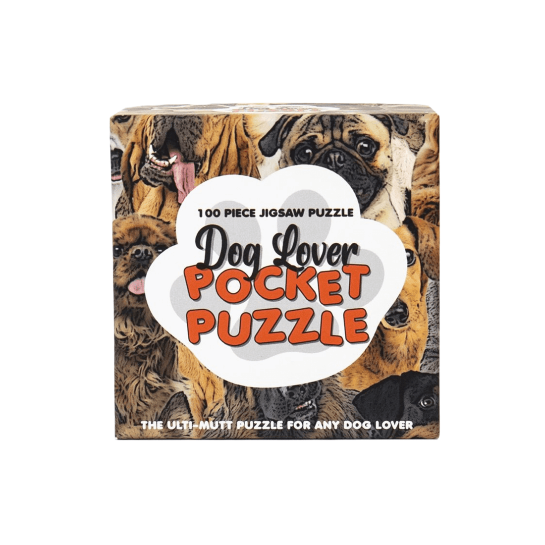 Pocket Puzzles for Dog Lovers - 100 piece jigsaw puzzle box featuring various dog breeds.