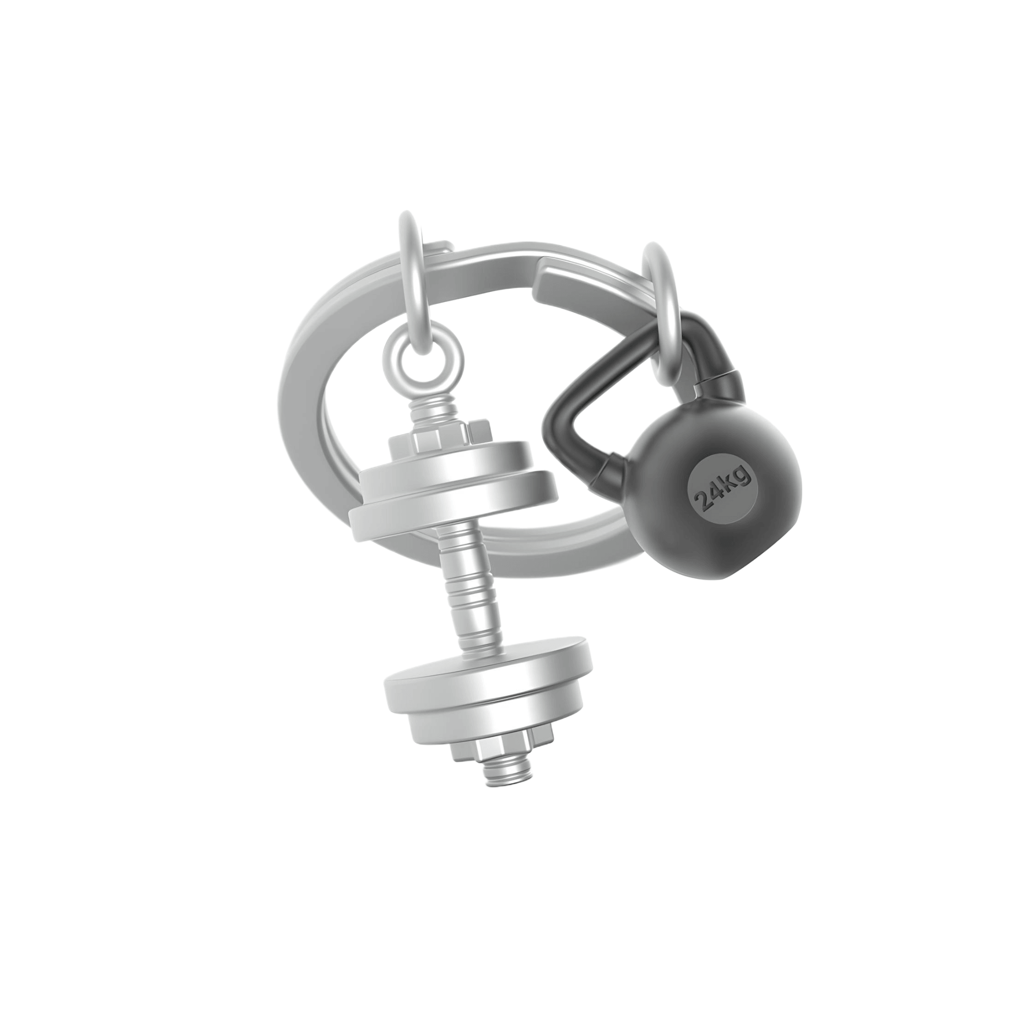 Dumbbell Keychain - featuring a fitness-inspired design with dumbbells and weights for a sporty vibe.