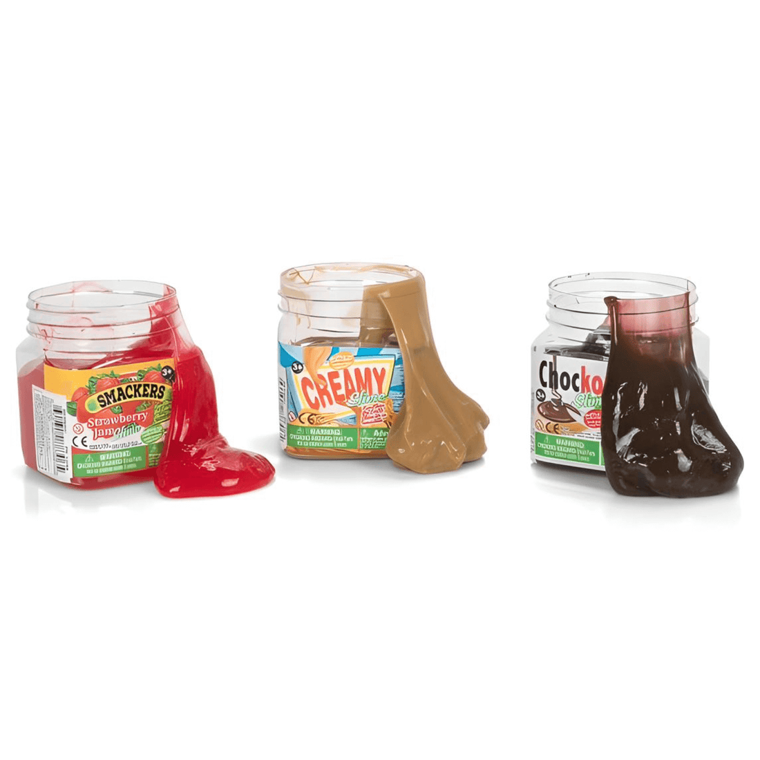 Fake Food Slime Set – Peanut Butter, Jam & Chocolate Spread Slime (3-Pack)