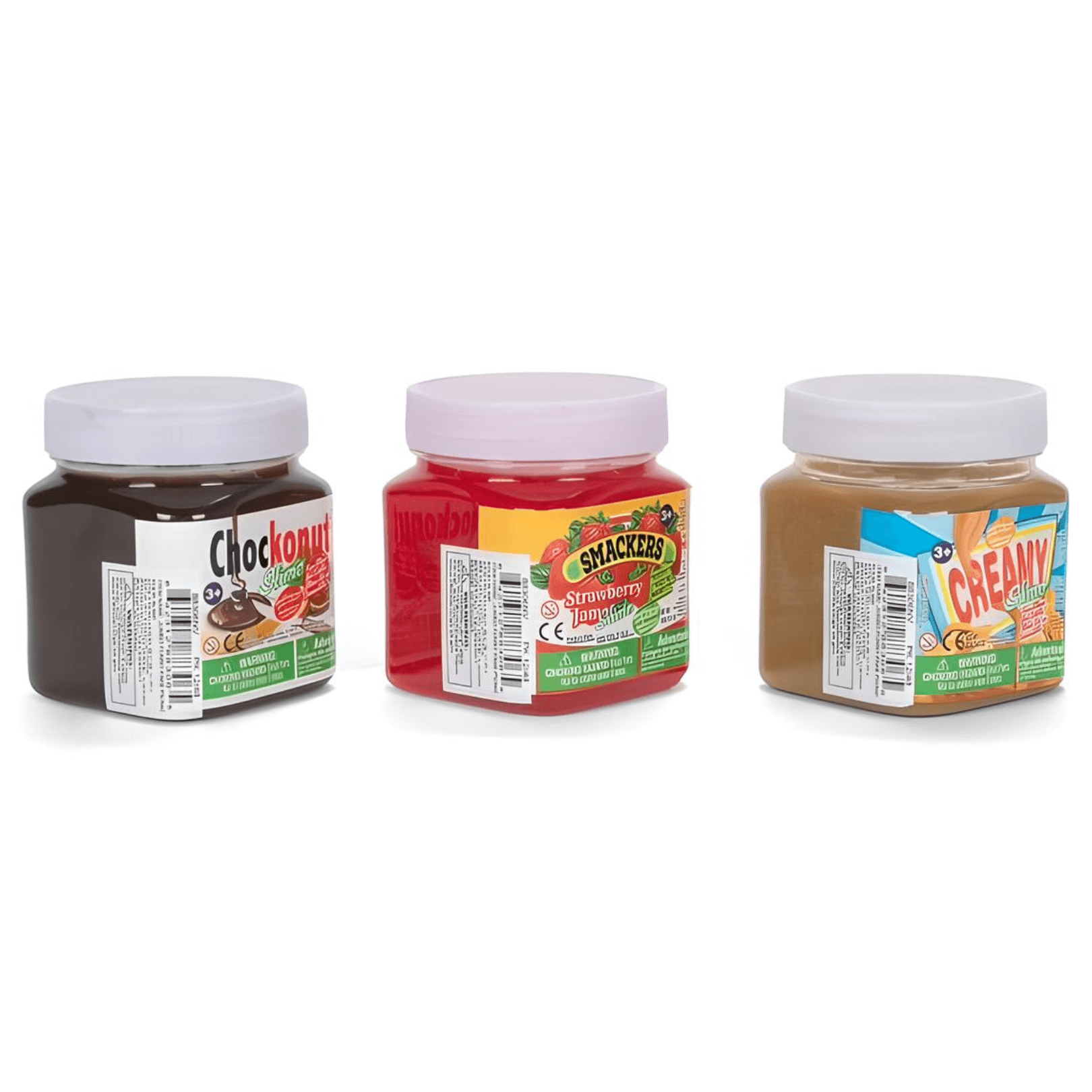Fake Food Slime Set – Peanut Butter, Jam & Chocolate Spread Slime (3-Pack)