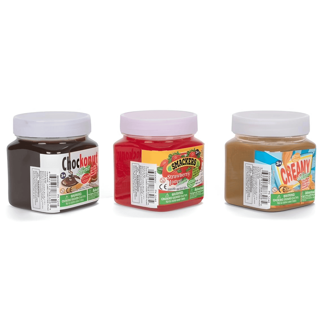 Fake Food Slime Set – Peanut Butter, Jam & Chocolate Spread Slime (3-Pack)