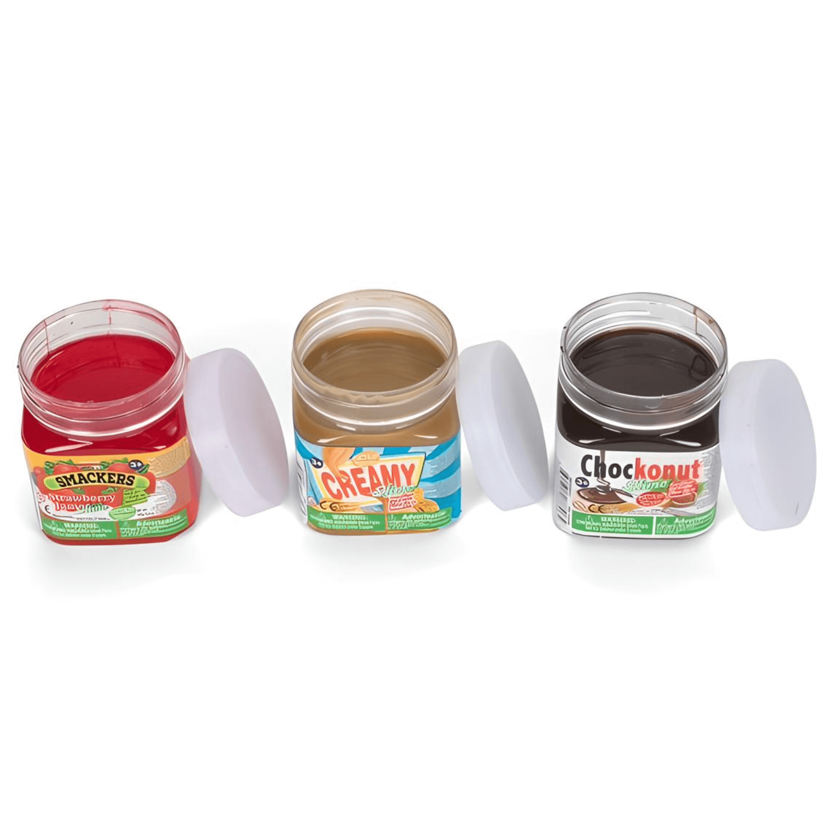Fake Food Slime Set – Peanut Butter, Jam & Chocolate Spread Slime (3-Pack)