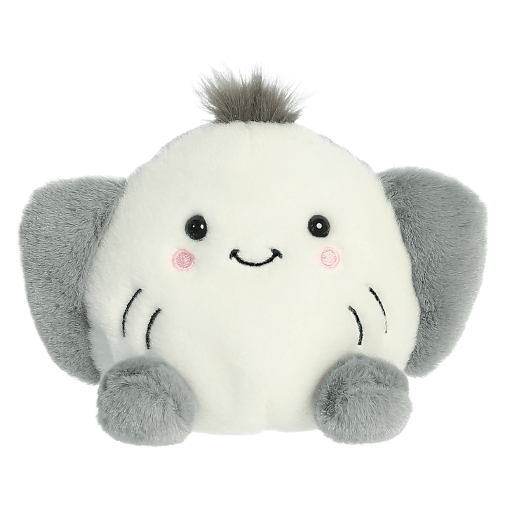 Flapjack Stingray plush toy with soft white body and gray fins, perfect for ocean lovers and celebrations.