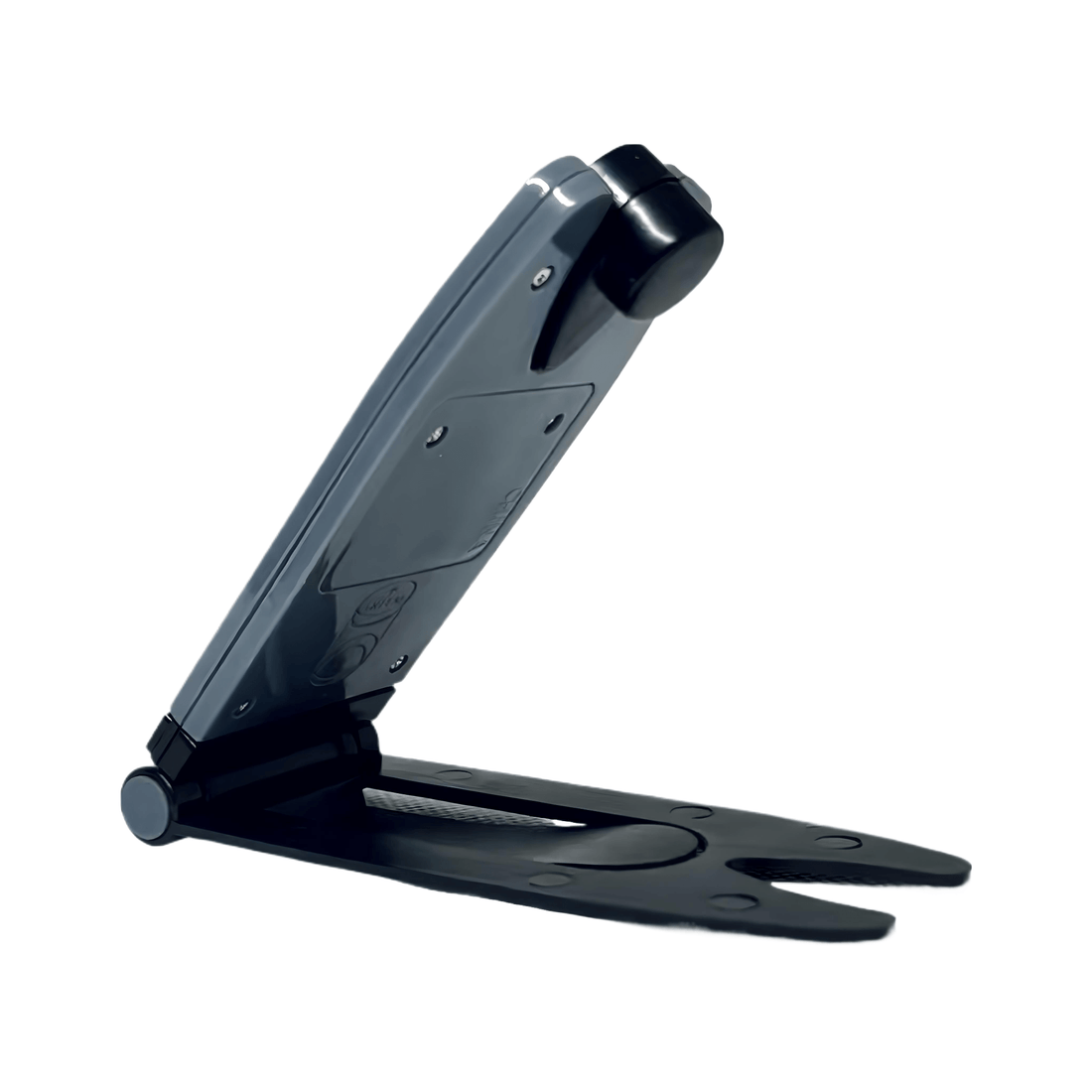 Foldable LED Book Light in sleek gray design, perfect for illuminating your reading anywhere.