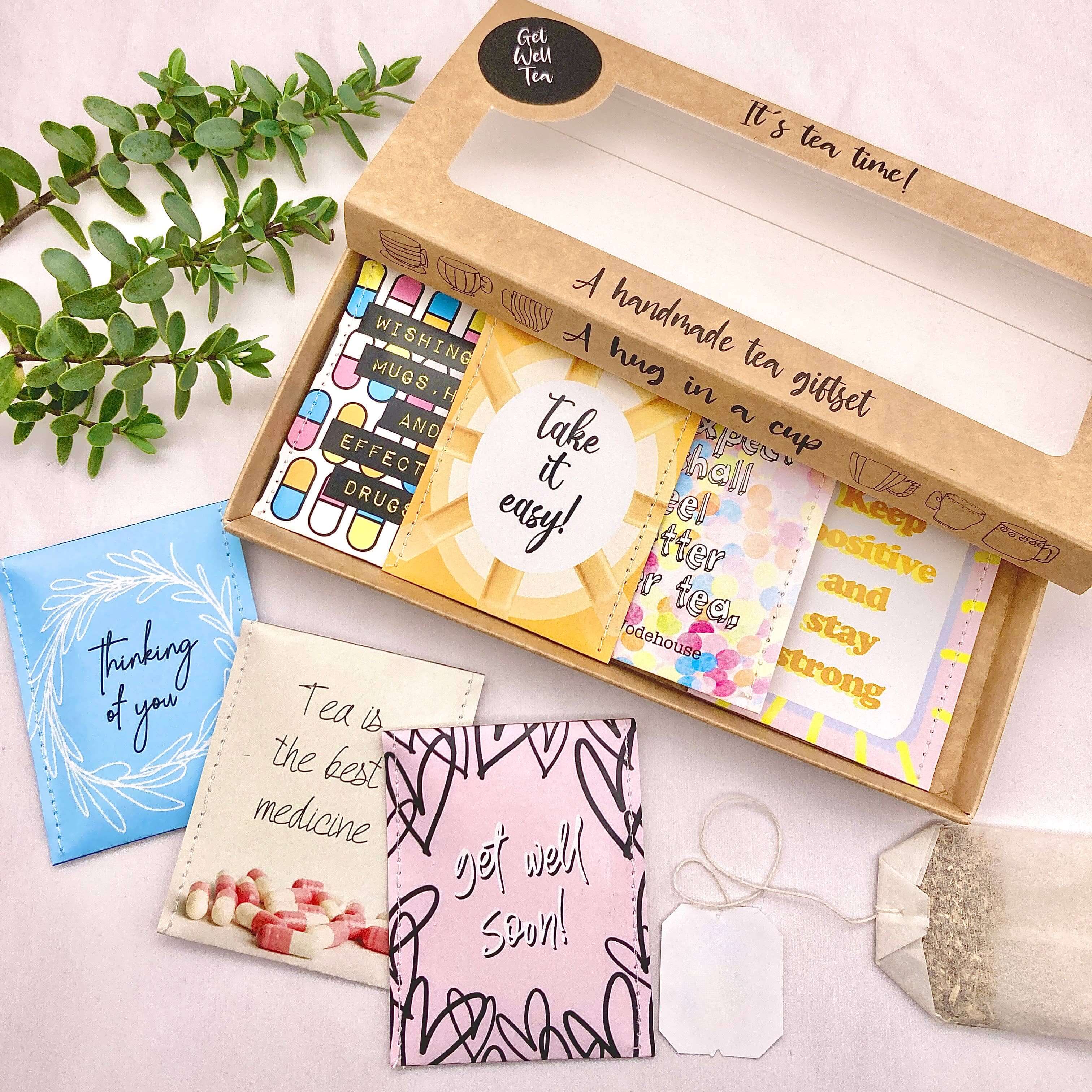 get well soon gift, get well soon sentiments, tea set, tea gift set, tea gift for adults, tea box for gifts