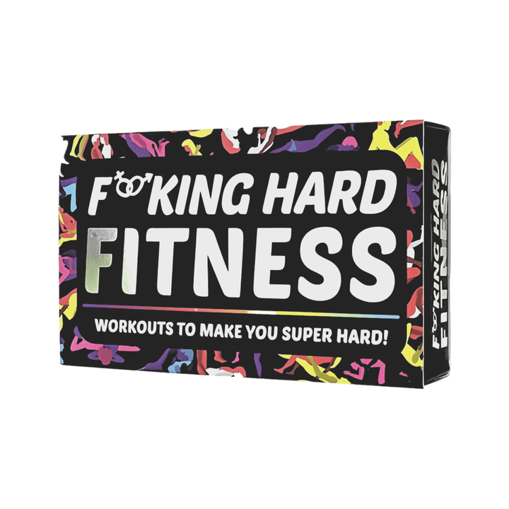 Gift Republic F*cking Hard Fitness Cards box featuring bold colors and text for fun workout sessions.