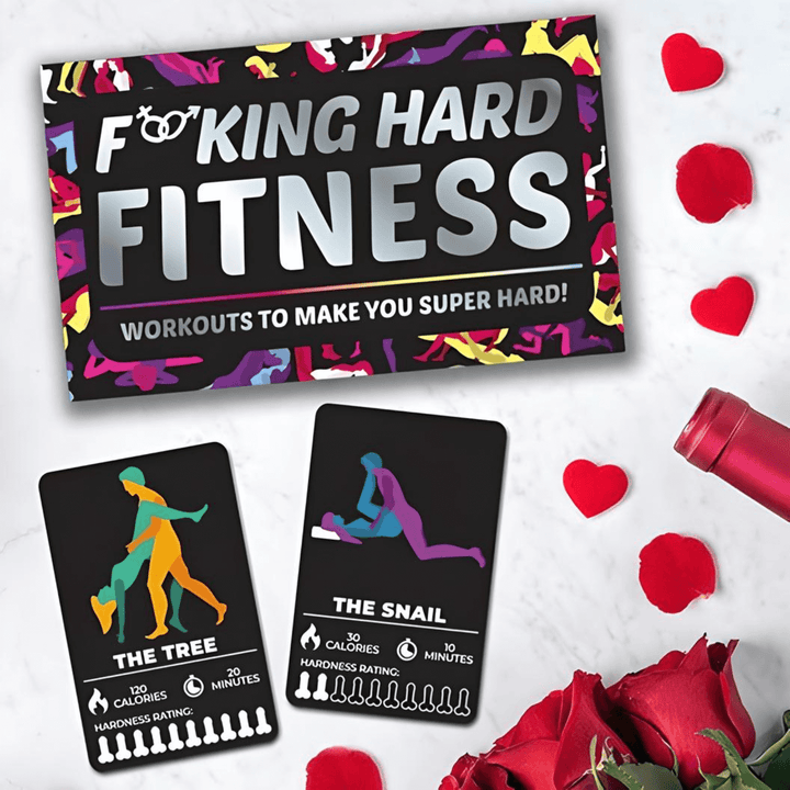 Gift Republic F*cking Hard Fitness Cards, workout game with 100 positions, enhancing stamina and fun practices.