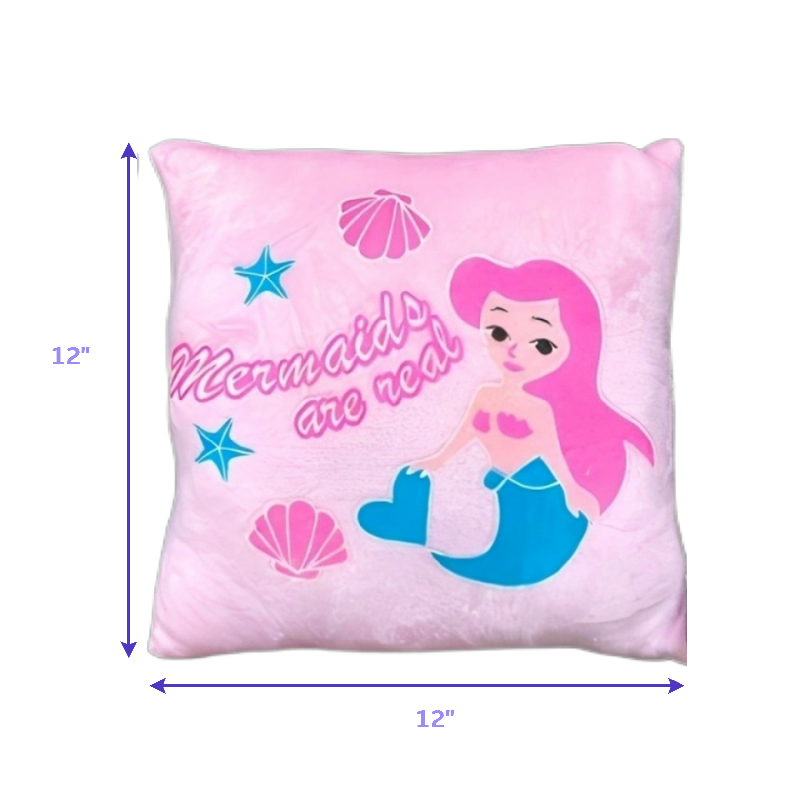 Glow-in-the-Dark Mermaid Pillow – 12" Plush Cushion