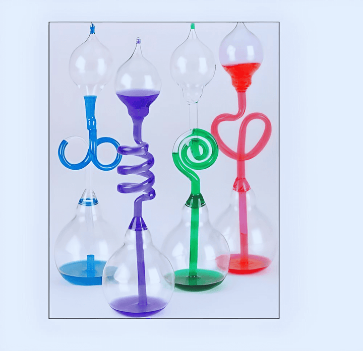 Colorful hand boilers in various shapes demonstrating thermodynamics, perfect for science education and entertainment.