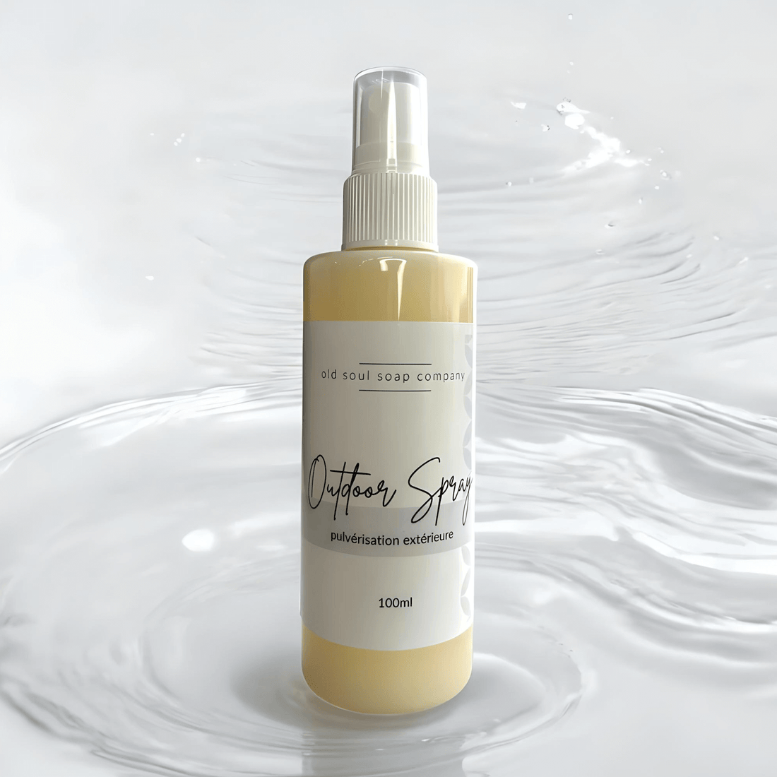 Outdoor spray from Old Soul Soap Company, part of the Happy Camper Collection for fresh adventures in nature.