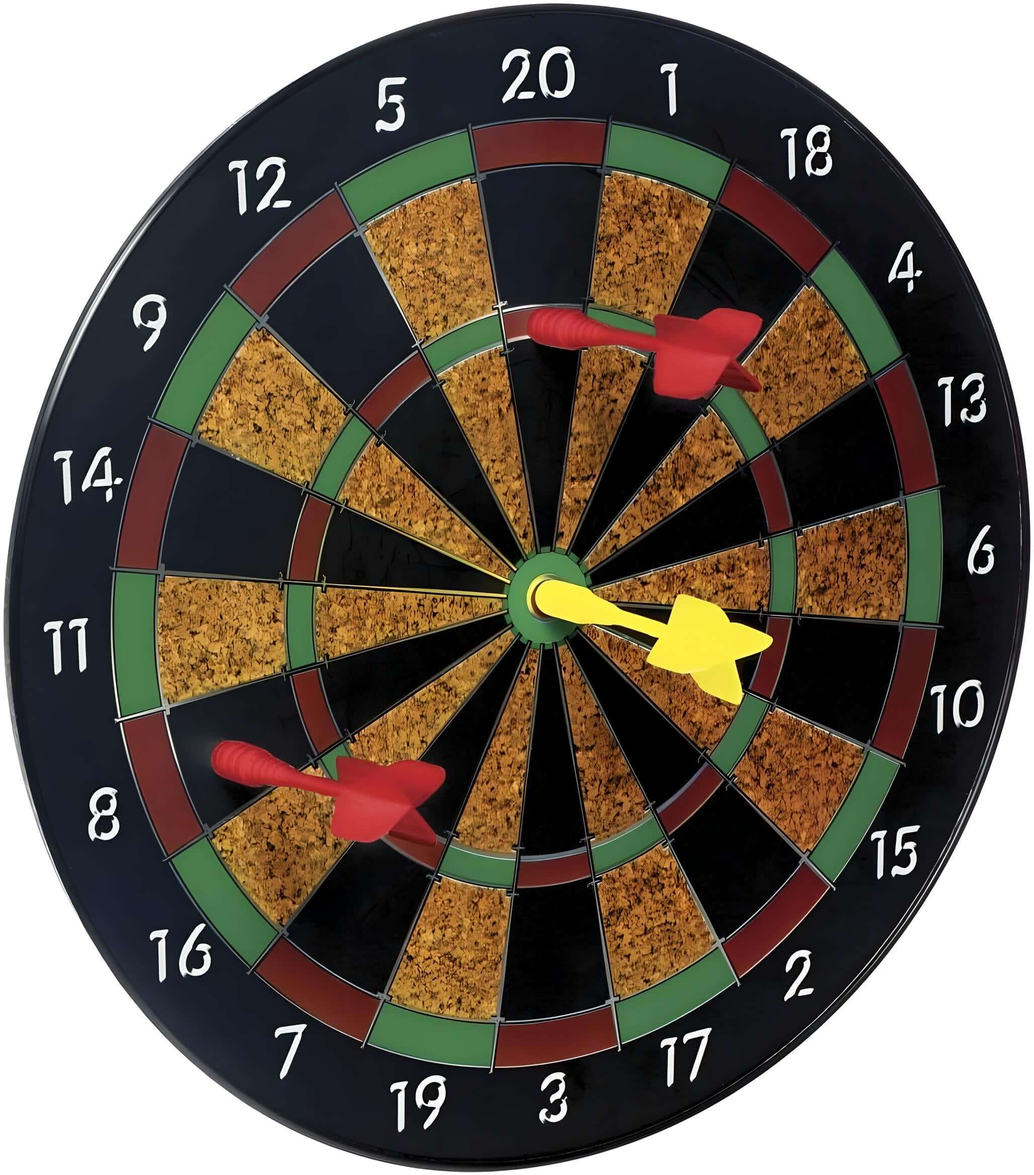 Magnetic dartboard with colorful segments and safe darts for family-friendly gameplay.