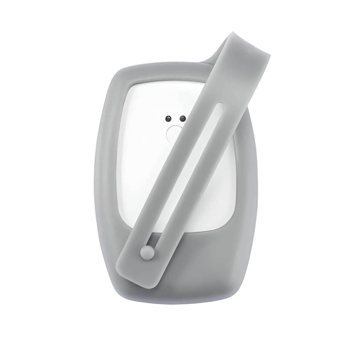 Nab Portable Emergency Solar Phone Charger in gray with built-in clip for easy carrying and use on the go.