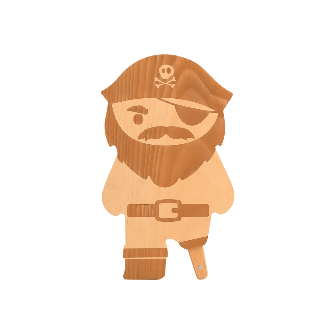 Pirate Cutting Board & Knife Set – Wooden Serving Board featuring a playful pirate design.