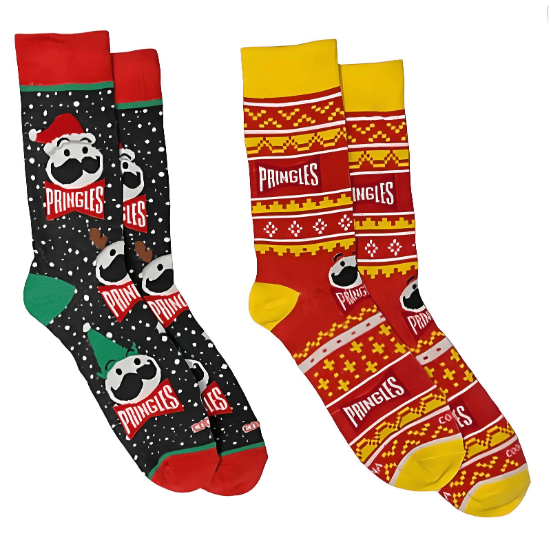 Pringles Christmas Crew Socks for Men (2 Pack) - Buy One, Get One Free!