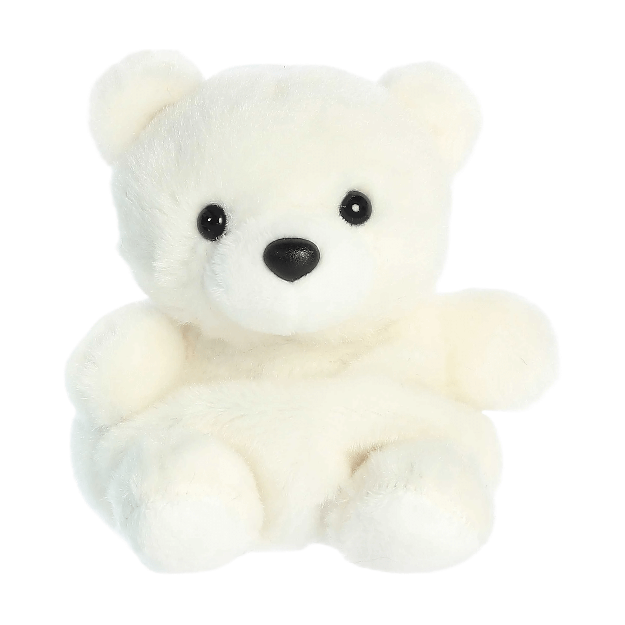 Puck Polar Bear plush toy with snow-white fur and black eyes, perfect companion for cozy moments and warm gifts.