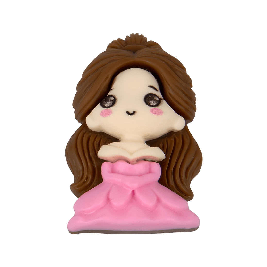 Cute princess figure in a pink dress, perfect for Squishy-Mix Princess Putty sensory play and imaginative fun.