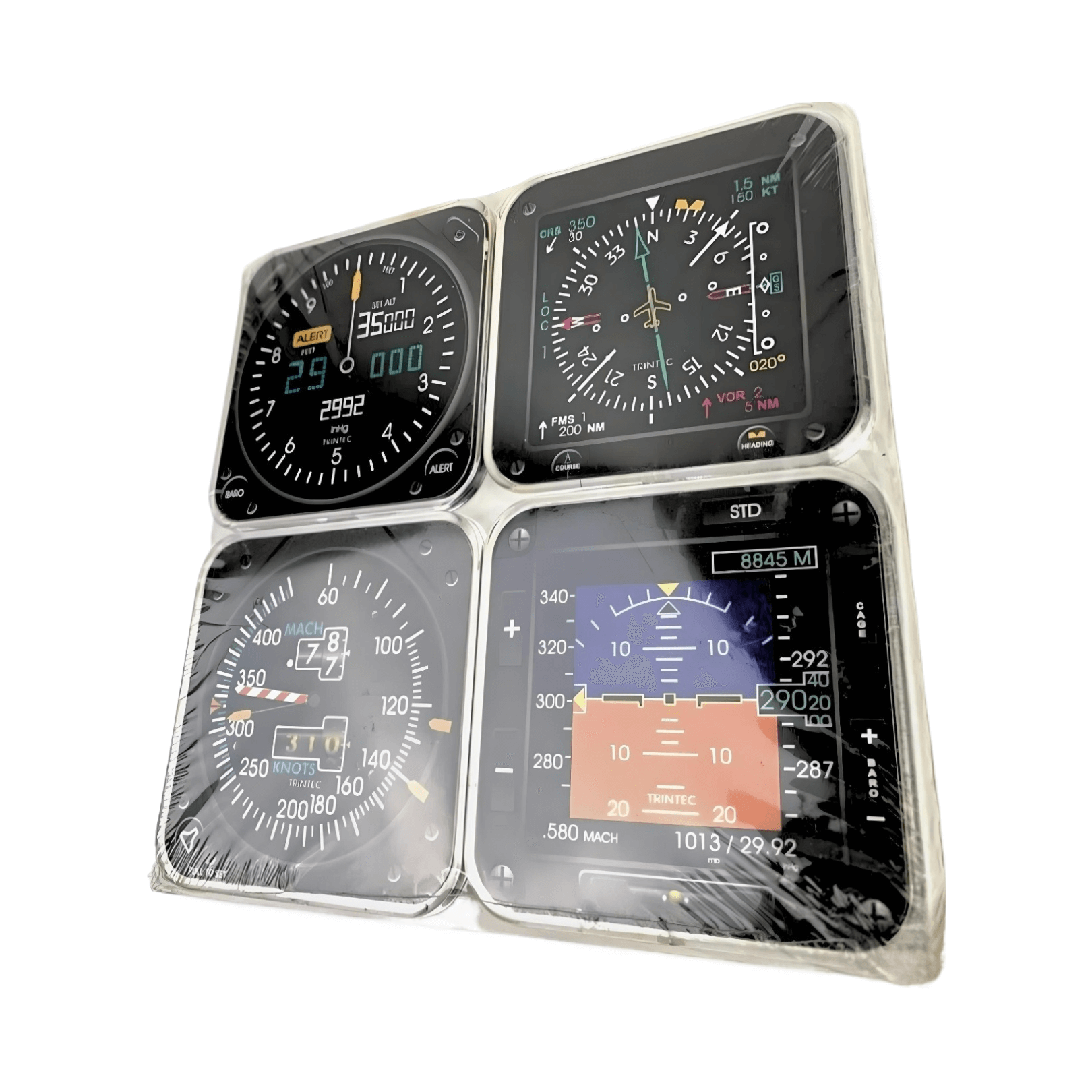 Trintec Modern 4-Piece Square Acrylic Coaster Set