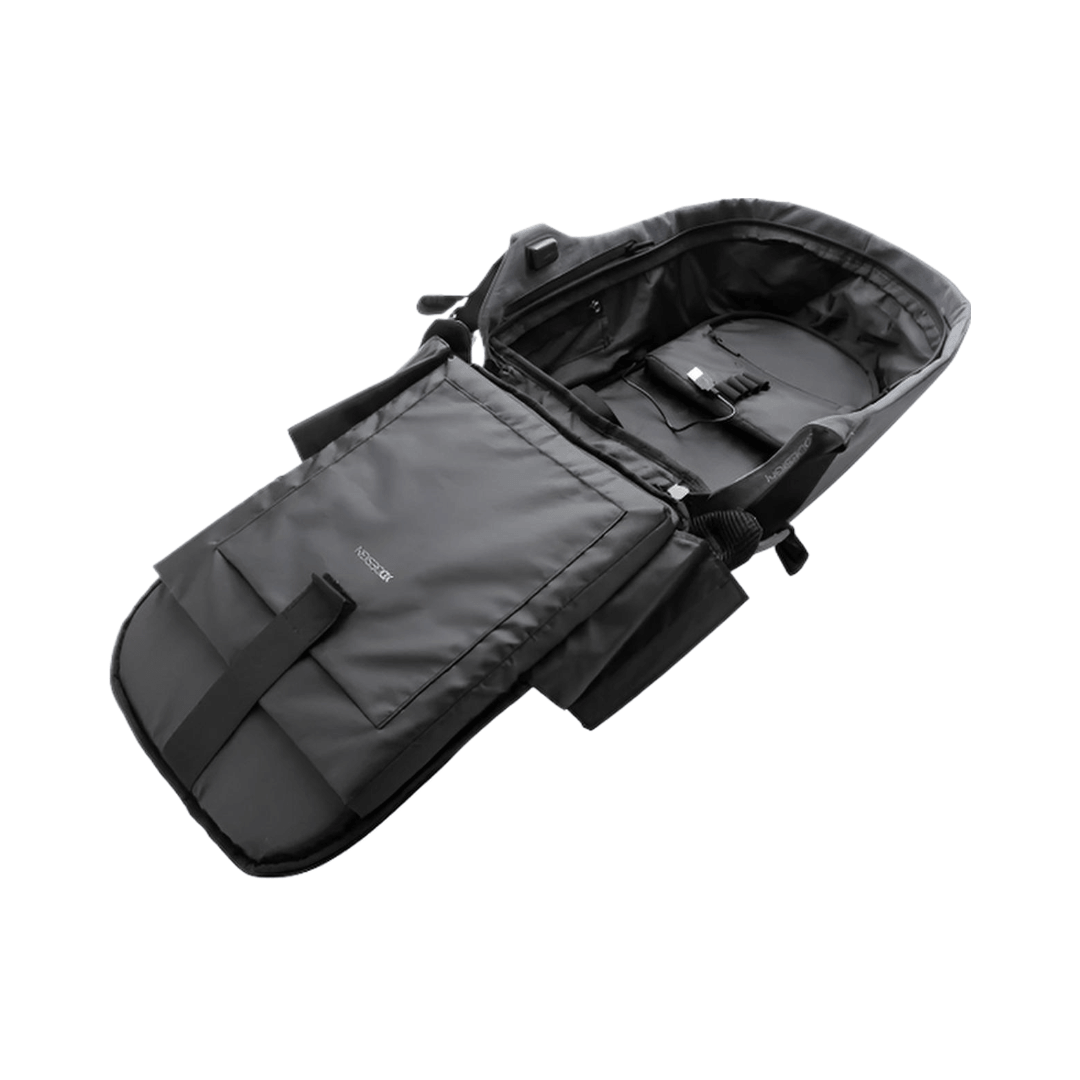 XD Design Bobby Compact Anti-Theft Backpack - Zebra interior view with pockets and durable design.